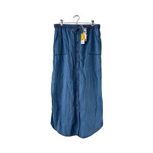 NWT C&C California Lyocell Denim Maxi Skirt Button Front Size L
